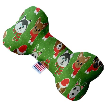 Mirage Pet Products Christmas Dogs 6 in. Stuffing Free Bone Dog Toy 1276-SFTYBN6